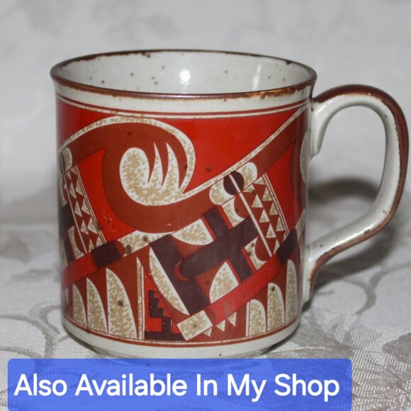 Speckled Otagiri Style Stoneware Mugs | Vintage Hand Painted Retro Mugs - Picture 14 of 16
